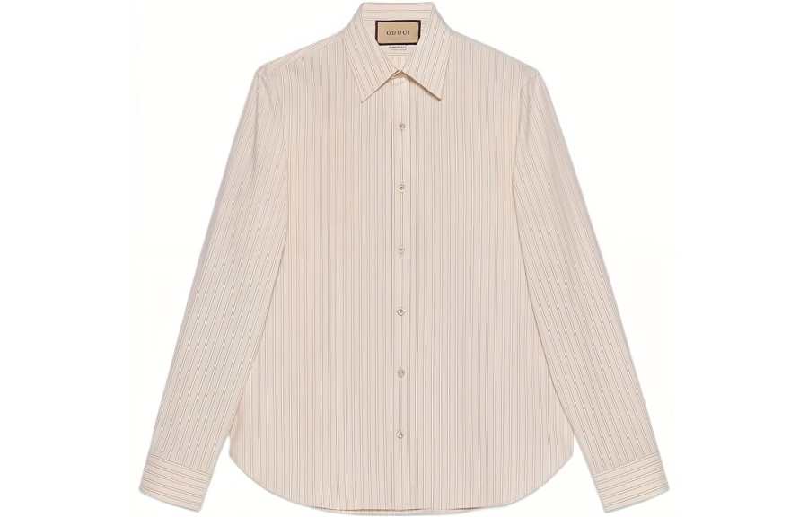 GUCCI Washed Striped Long-sleeve Shirt