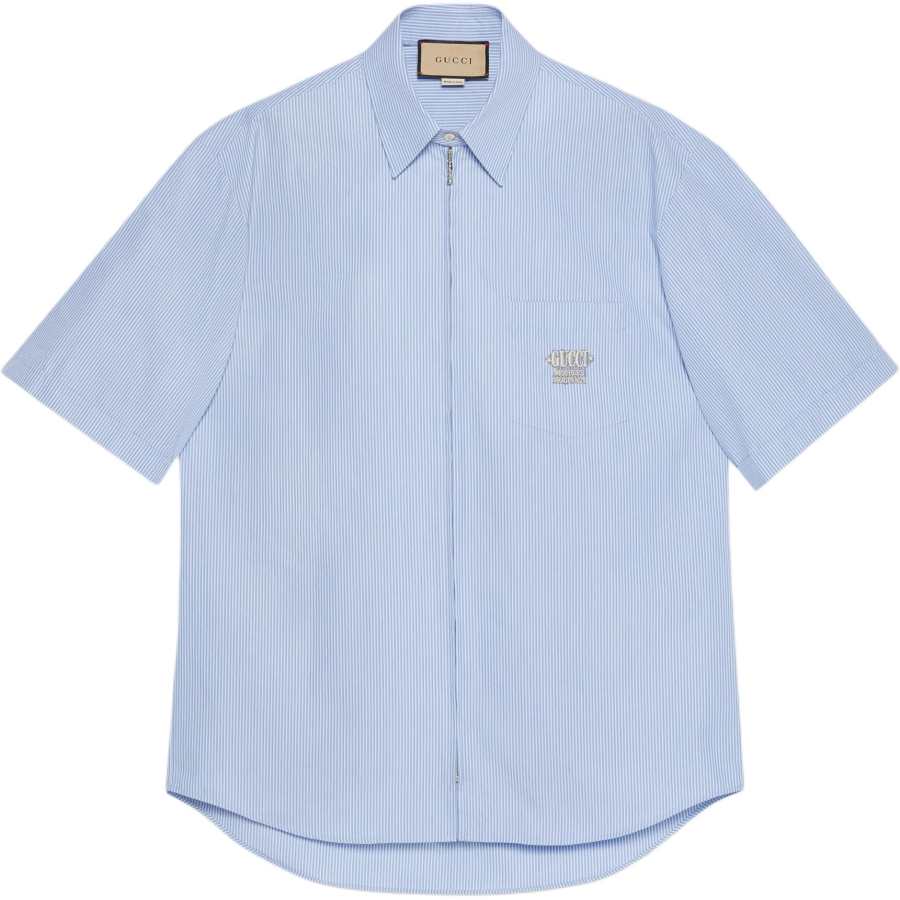 GUCCI Shirts Men's Blue Moderate Other