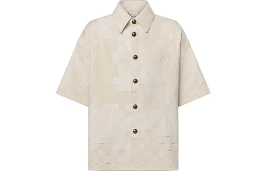 LOUIS VUITTON Lv Damier Short Sleeved Denim Shirt