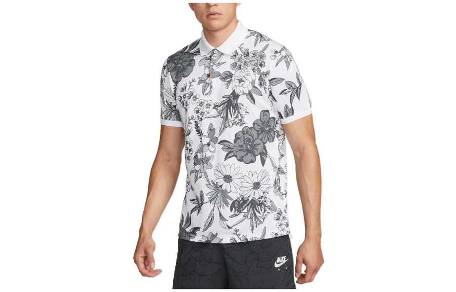 Nike Nike Polo Shirts Men's White Polo Collar Moderate Straight Fit
