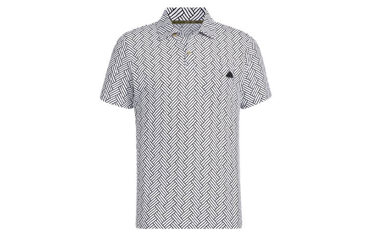 Adidas Adidas Polo Shirts Men's Wood Tiles Print Polo Collar Moderate Straight Fit