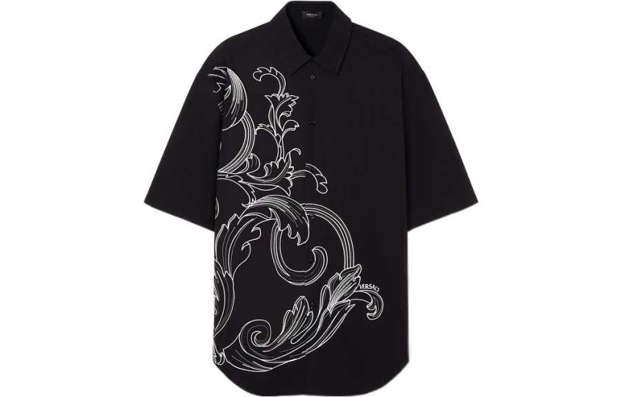 VERSACE VERSACE Shirts Men's Black Lapel Moderate