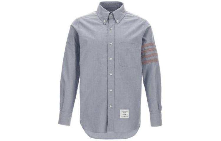 THOM BROWNE THOM BROWNE Shirts Men's Gray Lapel Moderate Other