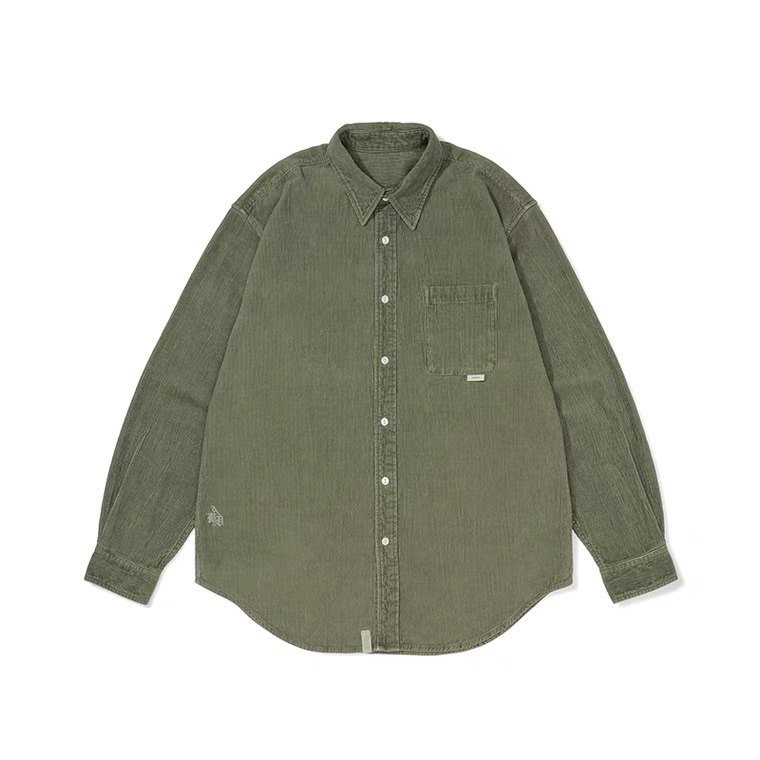 MADNESS Shirts Unisex Army Green Lapel Moderate Shirt