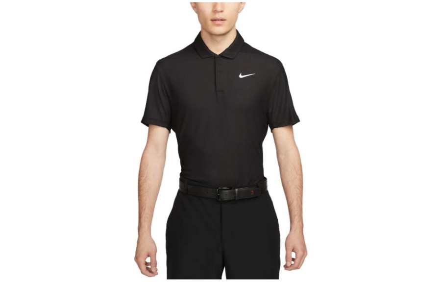 Nike Nike Polo Shirts Men's Black Polo Collar Moderate Straight Fit