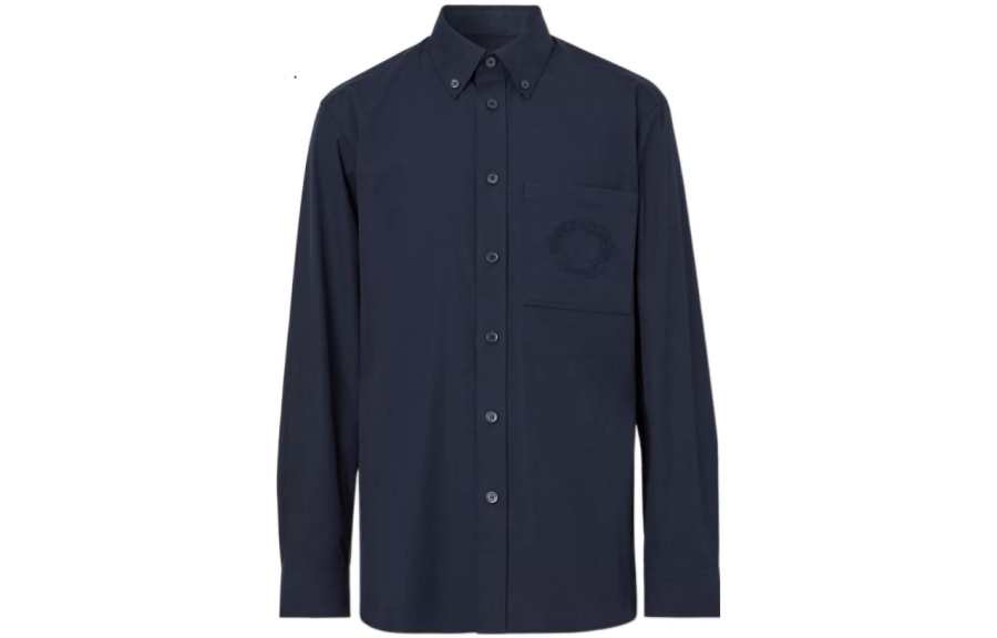 Burberry Logo Embroidered Long Sleeved Shirt