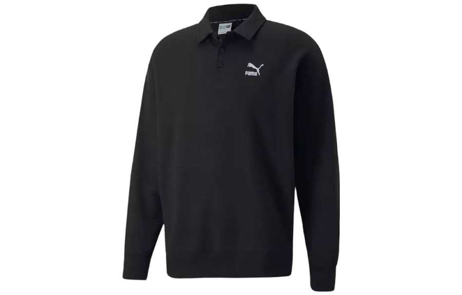 PUMA Sports Life Collection Polo Shirts Men's Black Polo Collar Moderate Other