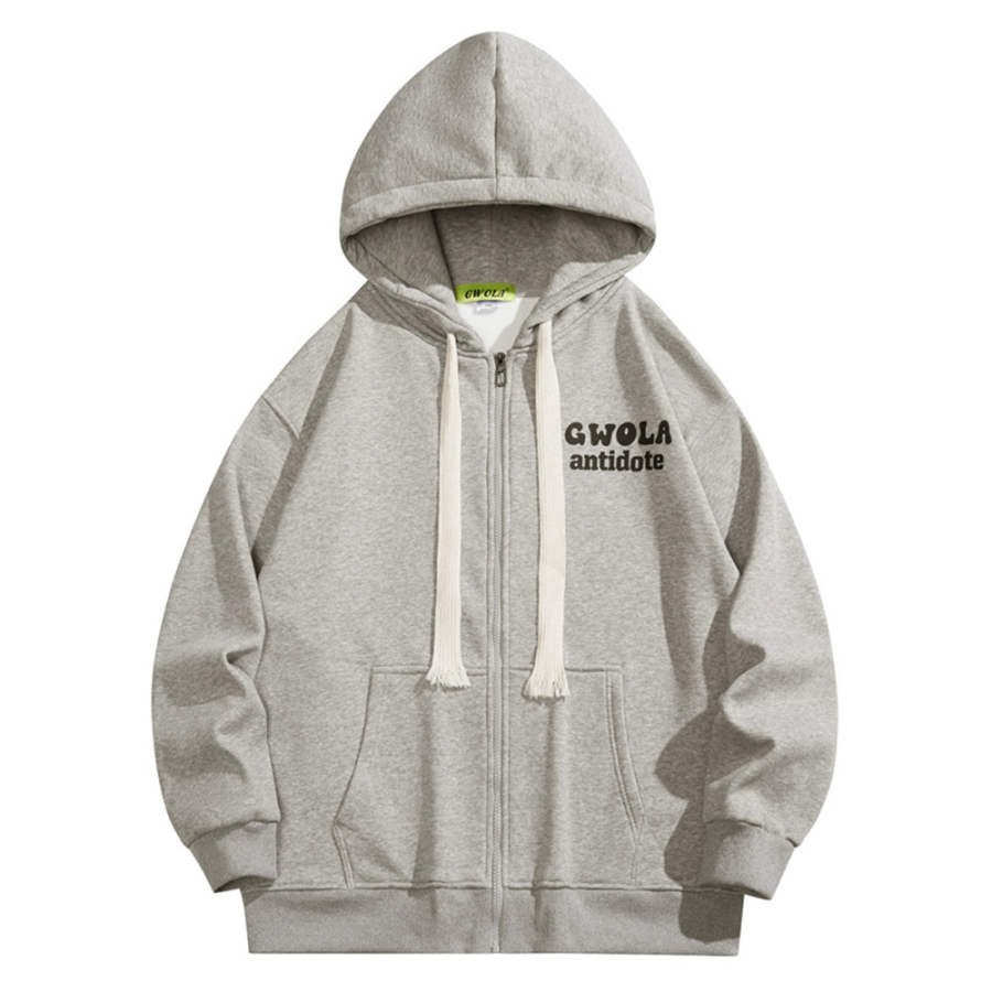 Gwola Sweatshirts Unisex Hooded Thickened Cardigan