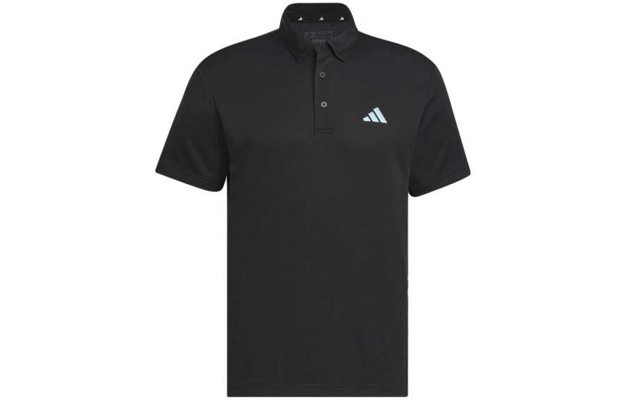 Adidas Adidas Polo Shirts Men's Black Polo Collar Moderate Straight Fit