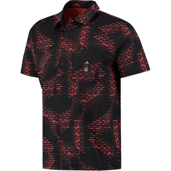 Adidas Adidas Shirts Men's Black Red Lapel Moderate Other