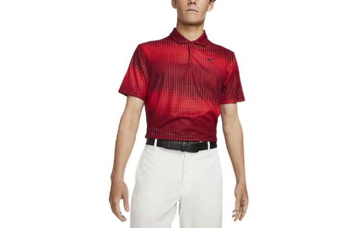 Nike Nike Polo Shirts Men's Red Polo Collar Moderate Straight Fit