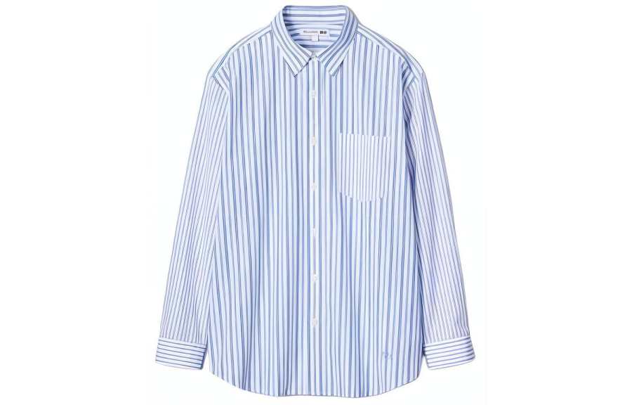 UNIQLO X JW Anderson Uniqlo Jw Anderson Co Branded Series Shirts Men's Lake Blue Pointed Collar Moderate Other
