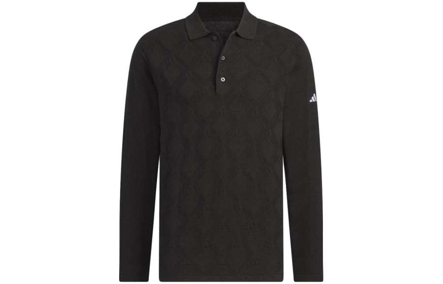 Adidas Adidas Polo Shirts Men's Black Polo Collar Moderate Straight Fit