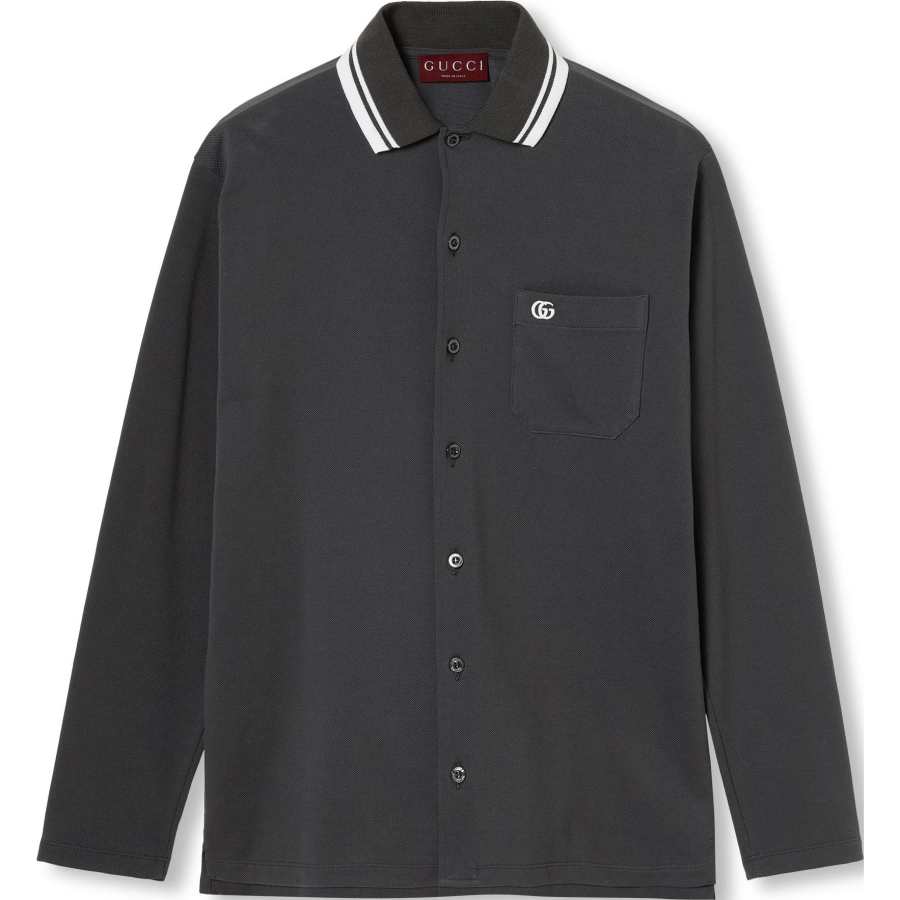 GUCCI Embroidered Piquet Polo Shirt