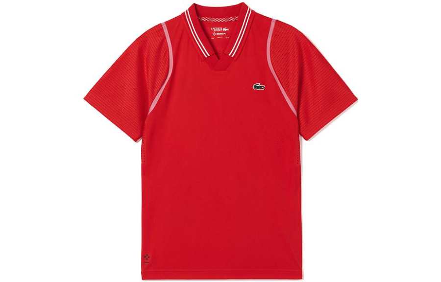 LACOSTE Polo Shirts Men's Red Moderate Straight Fit