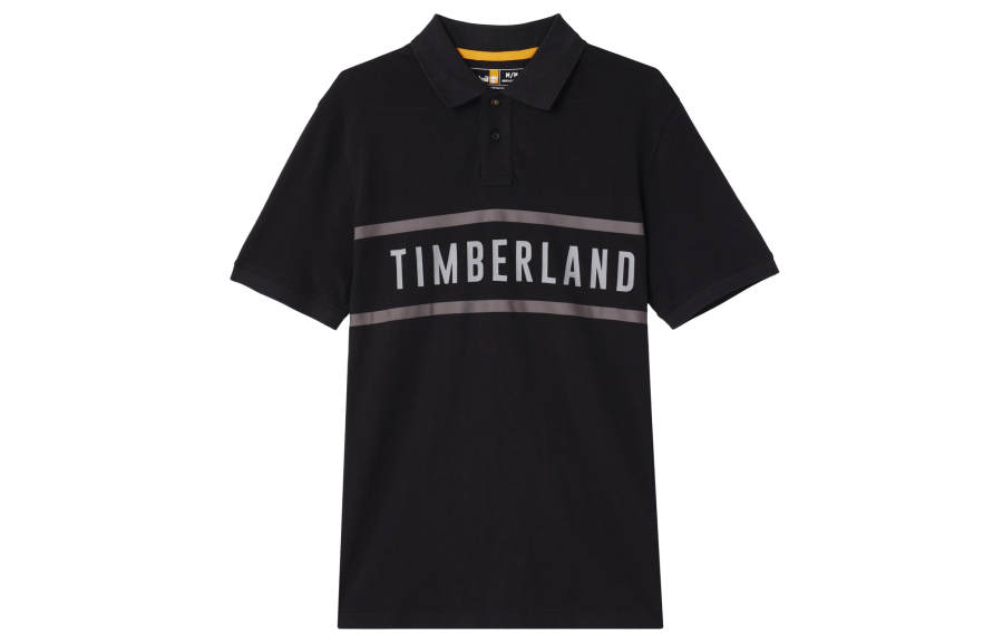 Timberland Polo Shirts Men's Black Polo Collar Moderate Straight Fit