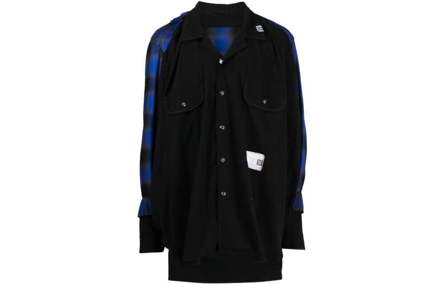 Maison Mihara Yasuhiro Shirts Men's Obsidian Black Lapel Moderate Other