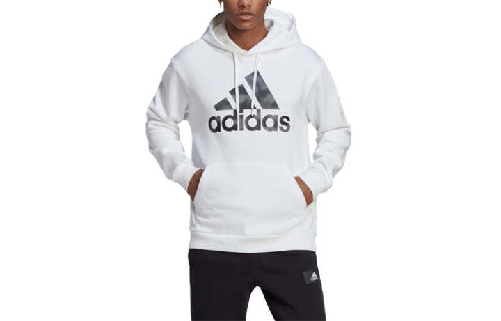 Adidas Adidas Essentials Camo Print Hoodie Sweatshirt Men's White