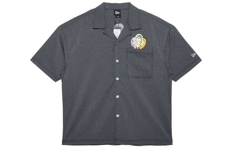 New Era Shirts Unisex Black Lapel Moderate Shirt