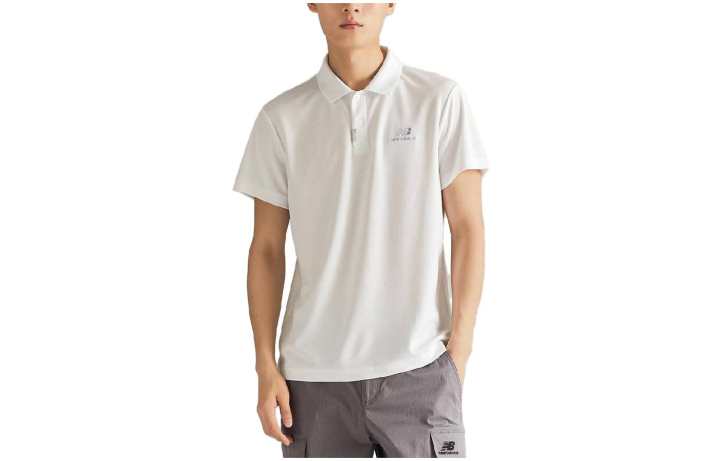 New Balance New Balance Polo Shirts Men's White Polo Collar Moderate Other