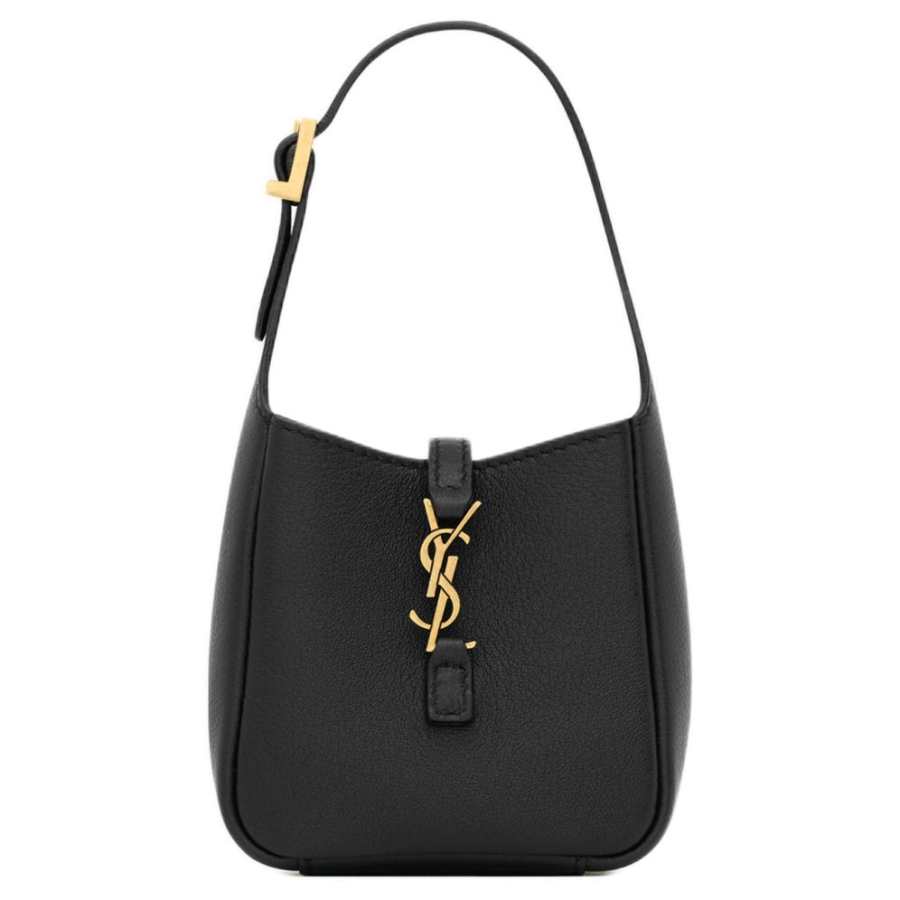 SAINT LAURENT Le 5 A 7 Cow Leather Handbag, Shoulder Bag Women's Black