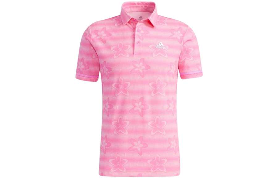 Adidas Adidas Polo Shirts Men's Pink Polo Collar Moderate Straight Fit