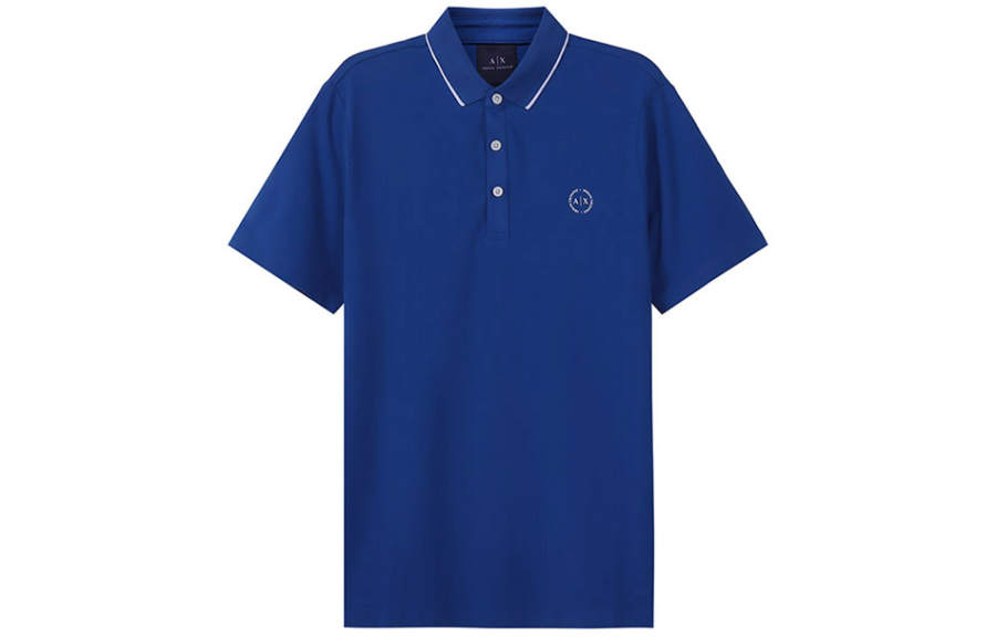 ARMANI EXCHANGE Polo Shirts Men's Indigo Polo Collar Moderate