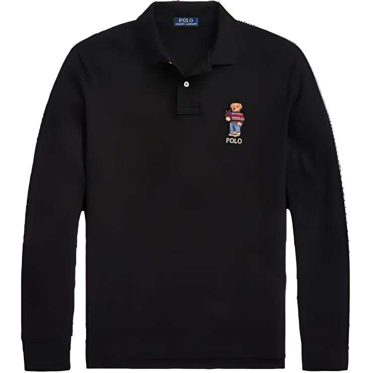 Polo Ralph Lauren Polo Shirts Men's Black Polo Collar Moderate Straight Fit