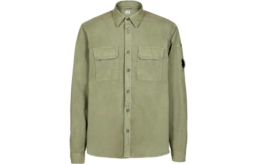 C.P.Company Shirts Men's Bronze Green Lapel Moderate Other