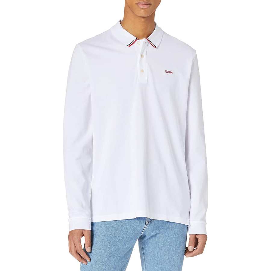 HUGO BOSS Polo Shirts Men's White Moderate Straight Fit