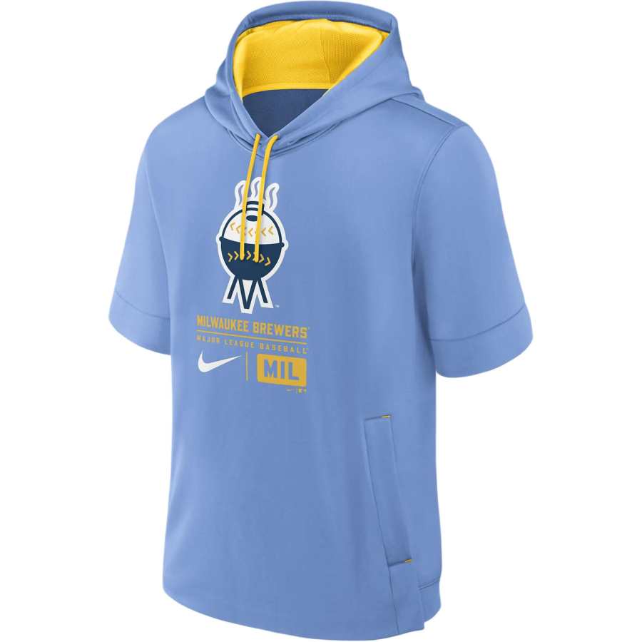 Nike Nike MLB Collaboration Milwaukee Brewers Team Sweatshirt Milwaukee Brewers Men's Light Blue