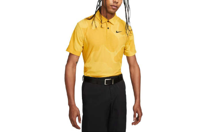 Nike Nike Polo Shirts Men's Yellow Polo Collar Moderate Straight Fit