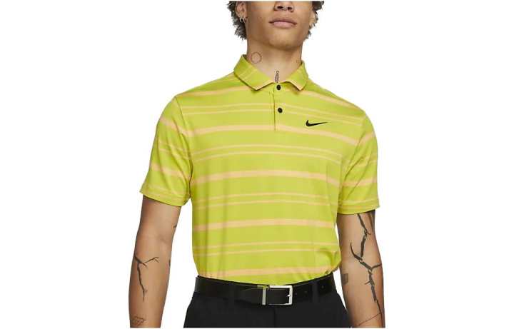 Nike Nike Polo Shirts Men's Yellow Polo Collar Moderate Straight Fit