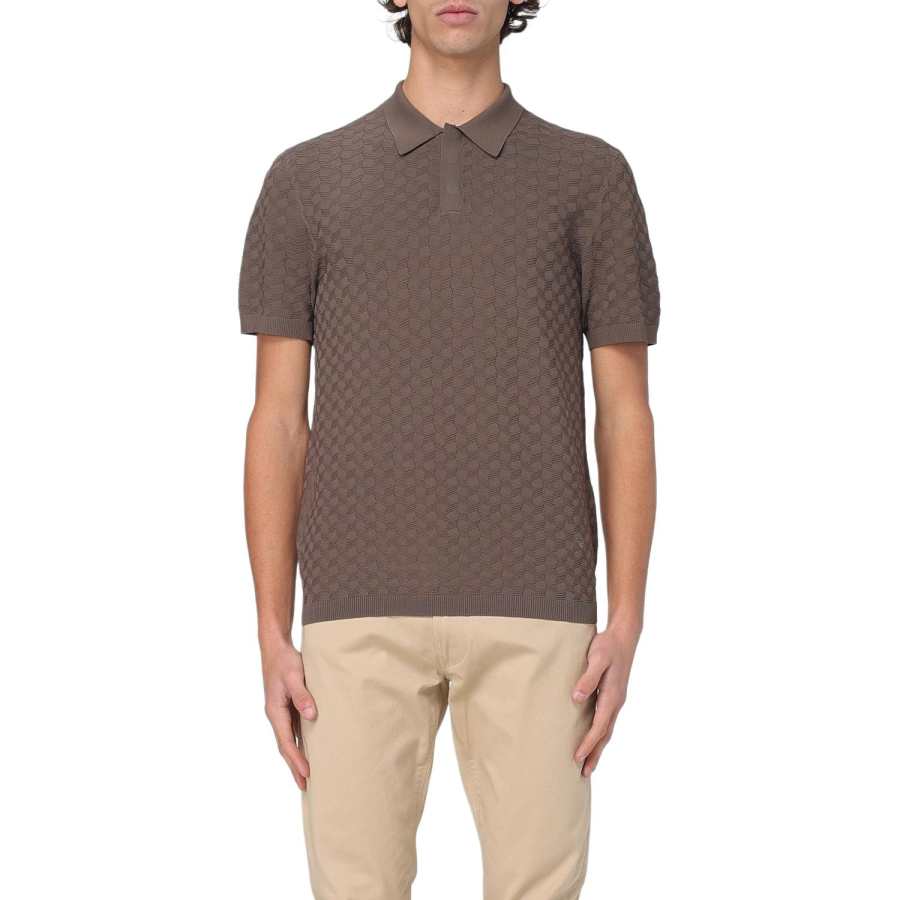 EMPORIO ARMANI Short Sleeved Knitted Polo Shirt