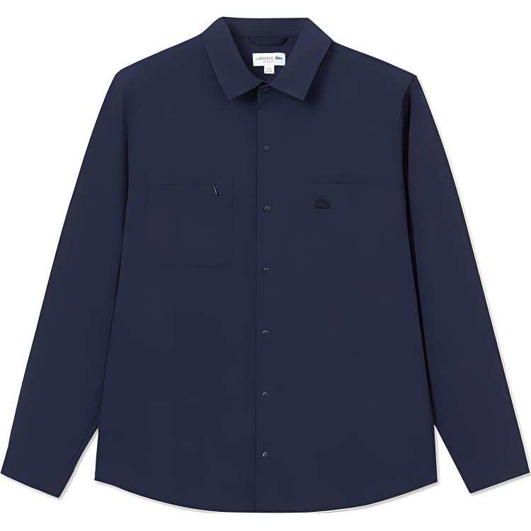 LACOSTE LACOSTE Shirts Men's Navy Blue Lapel Moderate