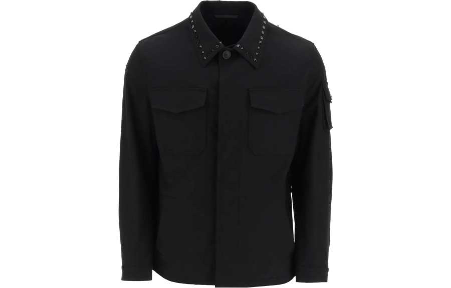 Valentino Stud Detailed Long-Sleeved Shirt