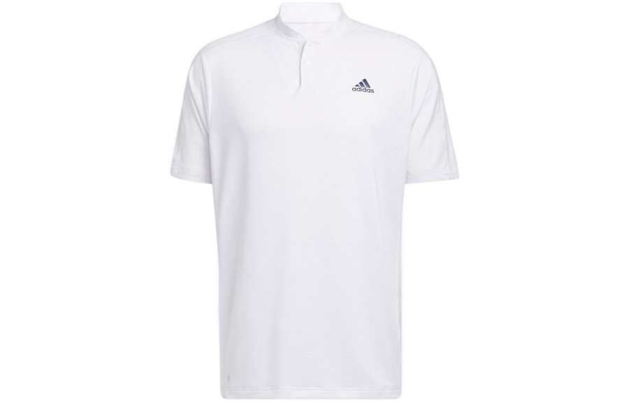 Adidas Adidas Polo Shirts Men's White Crew Neck Moderate Straight Fit