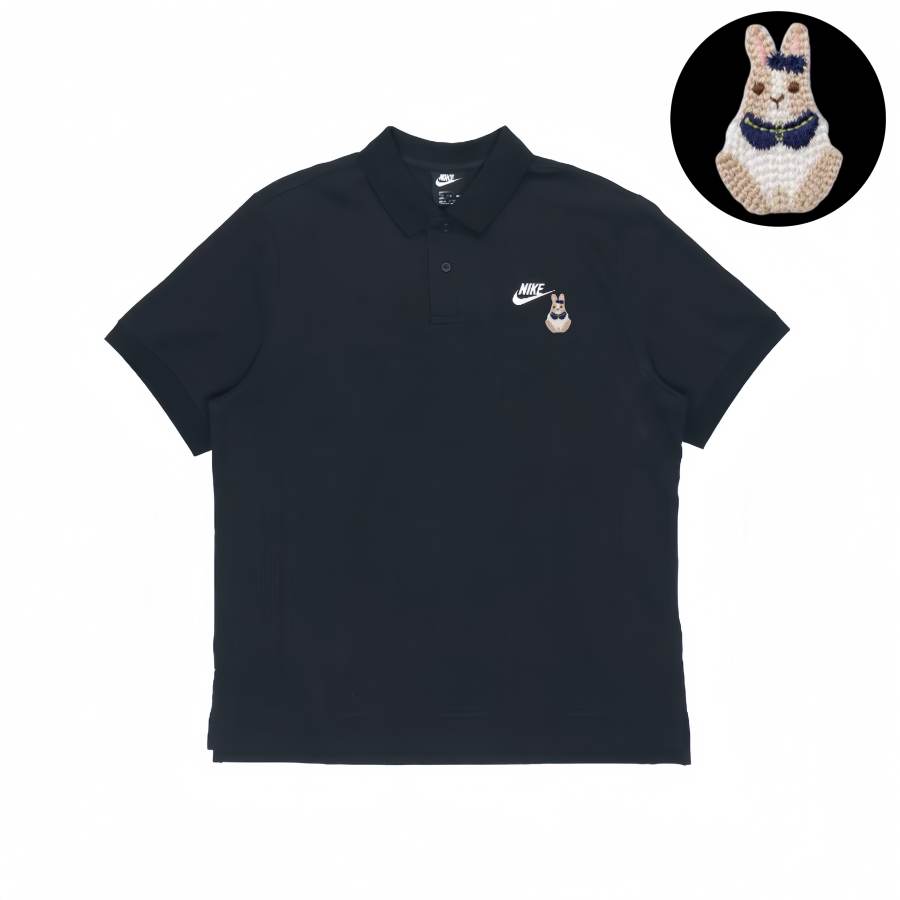 Nike Nike Polo Shirts Unisex Black Polo Collar Moderate Straight Fit