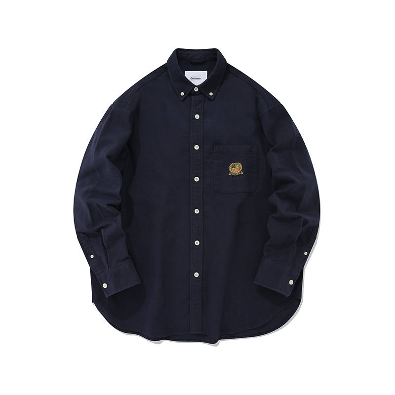 COVERNAT Shirts Unisex Blue Lapel Moderate