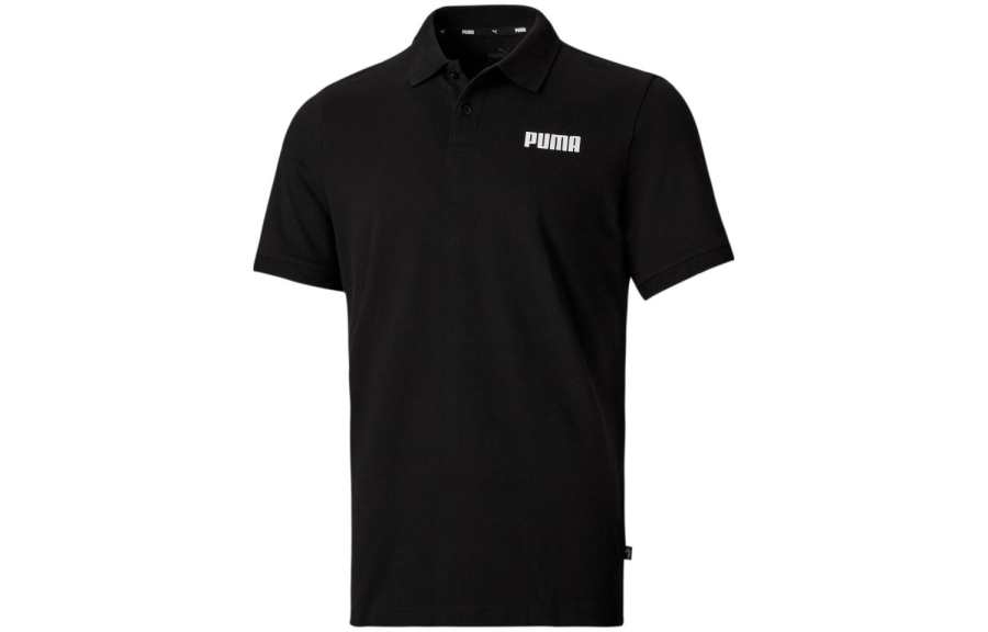 PUMA T7 Polo Shirts Men's Black Polo Collar Moderate Straight Fit