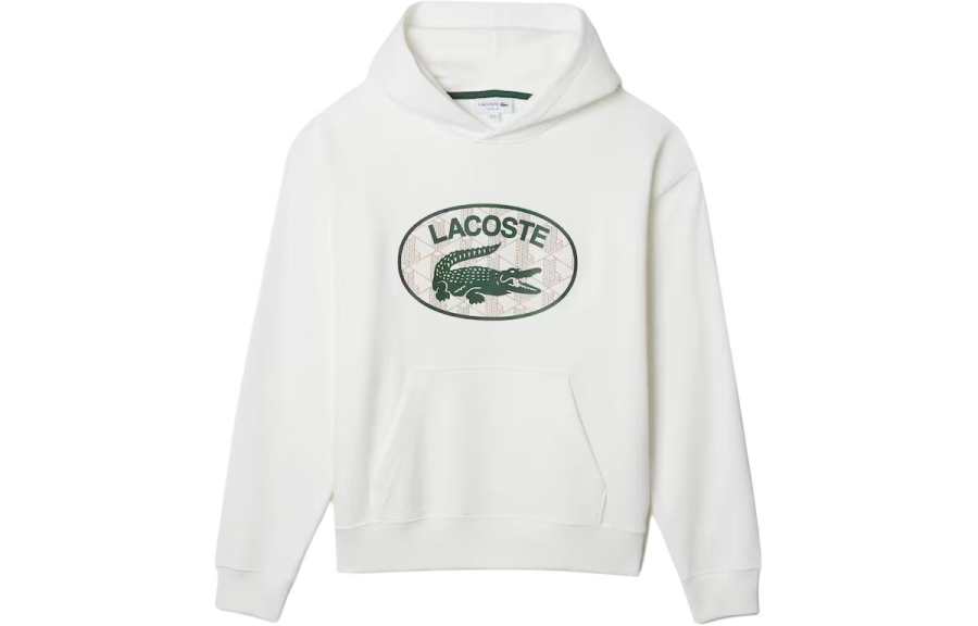 LACOSTE LACOSTE Sweatshirts Men's White Hooded Moderate Regular