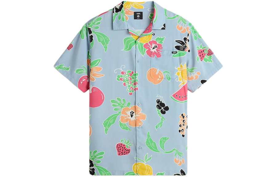Vans Vans Fruit Shirts Men's Blue Lapel Moderate Shirt