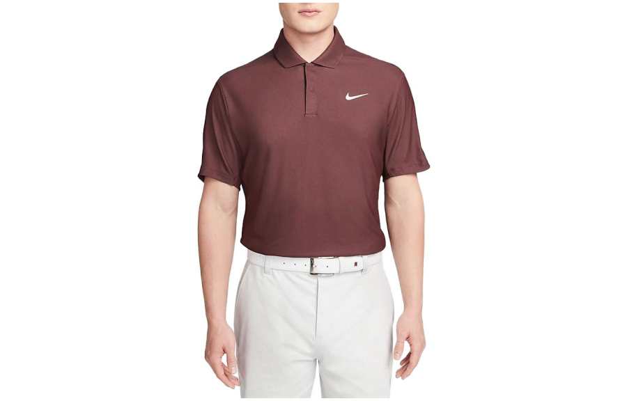 Nike Nike Polo Shirts Men's Brown Polo Collar Moderate Straight Fit