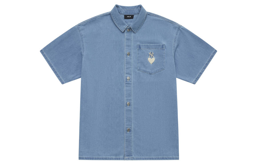 MLB MLB Base Logo Shirts Unisex Light Blue Lapel Moderate