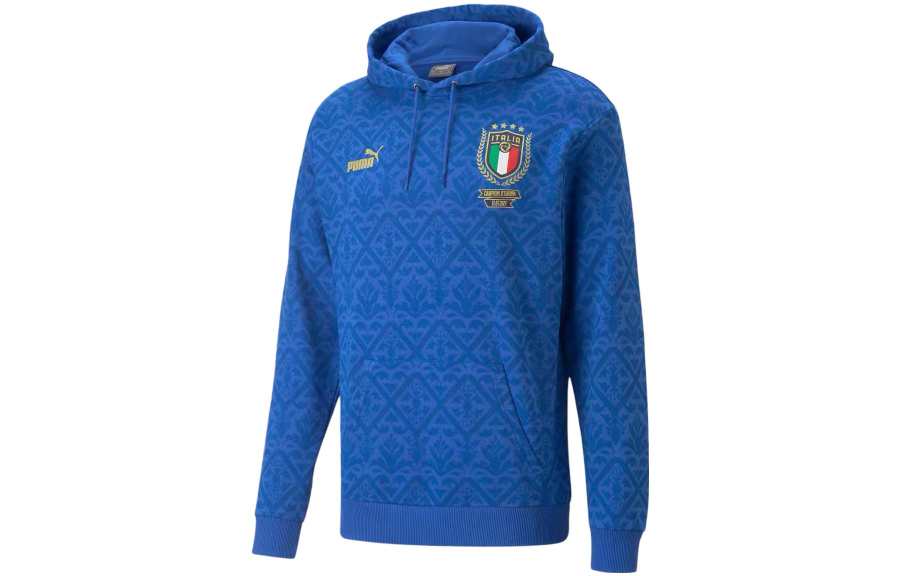 PUMA Sweatshirts Men's Blue Hooded Moderate Regular