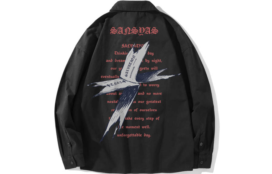 SANSYAS Shirts Unisex Stand Collar Moderate Shirt