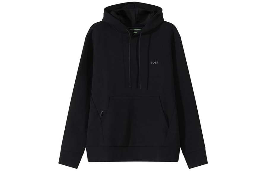 HUGO BOSS Boss Raised Logo detail Hoodie