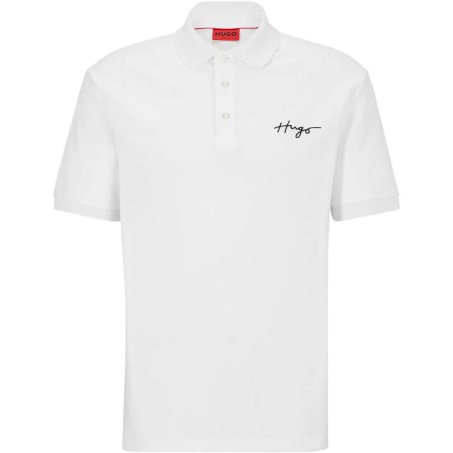 HUGO BOSS Polo Shirts Men's Porcelain White Polo Collar Moderate Straight Fit