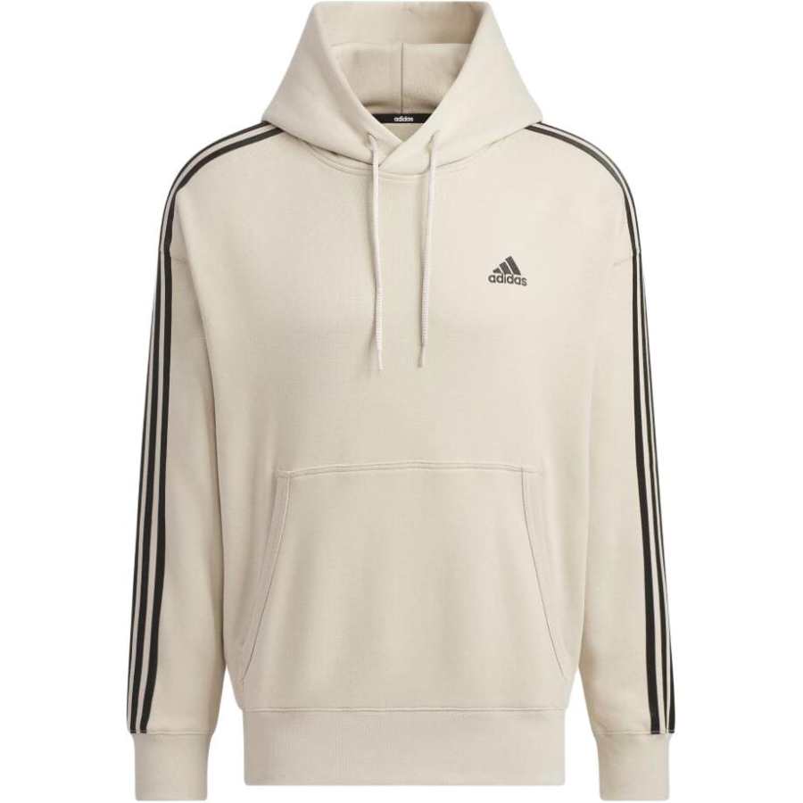 Adidas Adidas Clothing Loose Fit Three Stripes French Terry Pullover Parka Sweatshirt Men's Beige