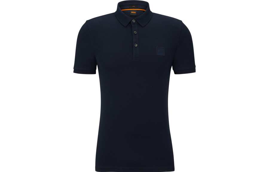 HUGO BOSS 【Replicated_PMPrevious Season】logo-patch cotton polo shirt